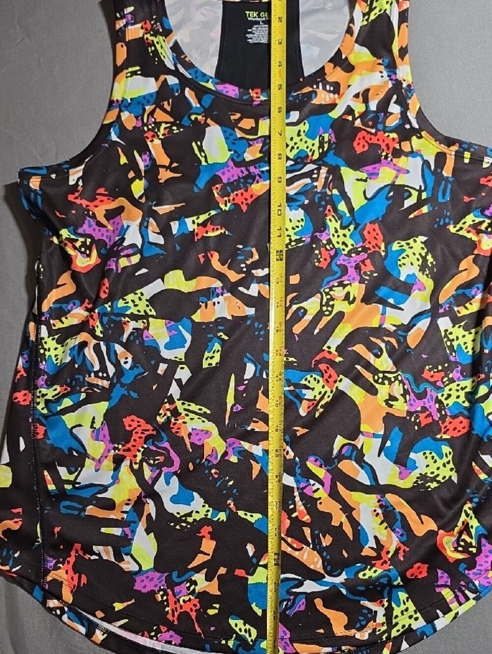 tek gear Black Tank Top with Neon Splash Print - Picture 6 of 6
